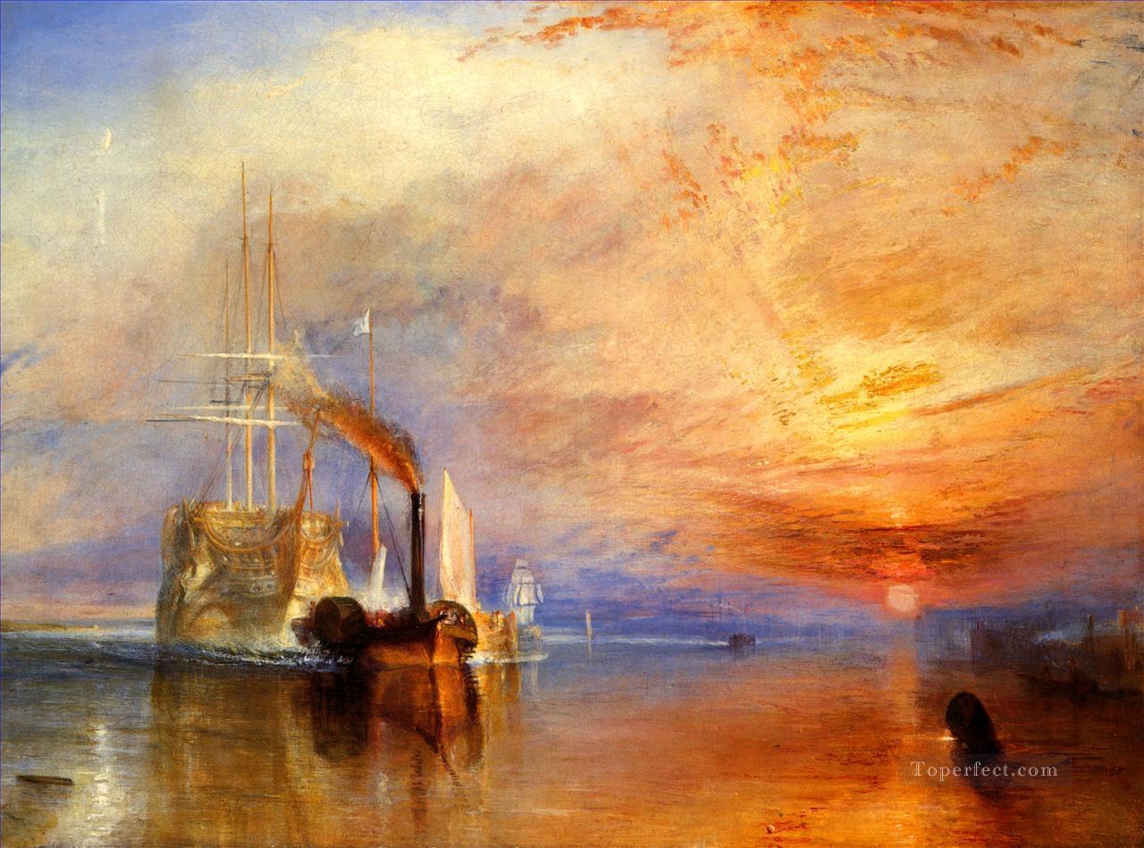 The fightingTemerairetugged to her last Berth to be broken up Romantic Turner Oil Paintings
